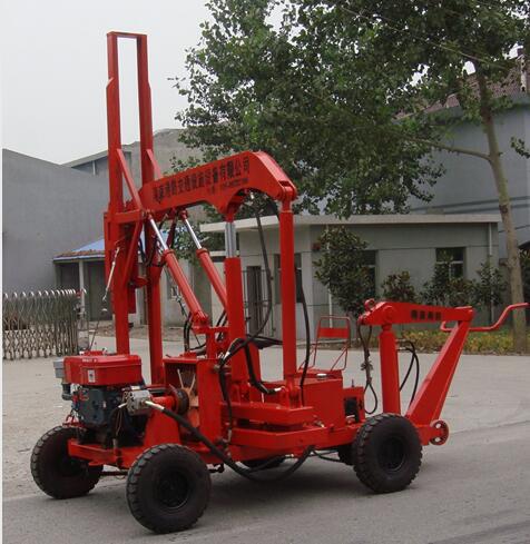 波形护栏板液压打桩机,高速公路护栏板液压打拔一体机,南京港路.