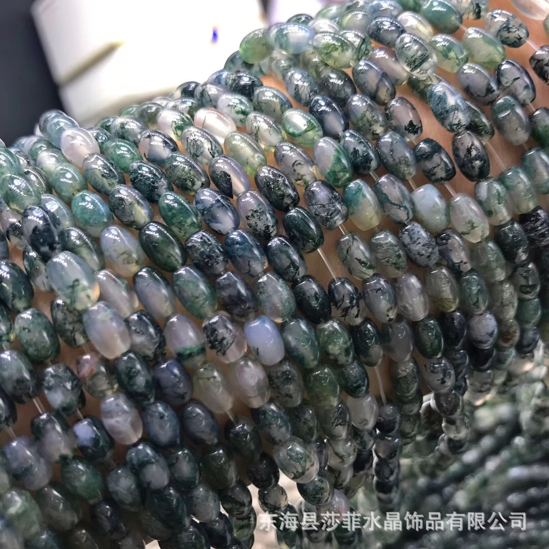 莎菲海藻石天然原色水草玛瑙米珠半成品桶珠隔珠散珠子