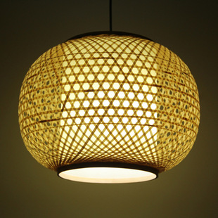 手工竹制灯笼 鼓型灯罩 客厅书房装饰灯笼 中式仿古羊皮纸灯笼