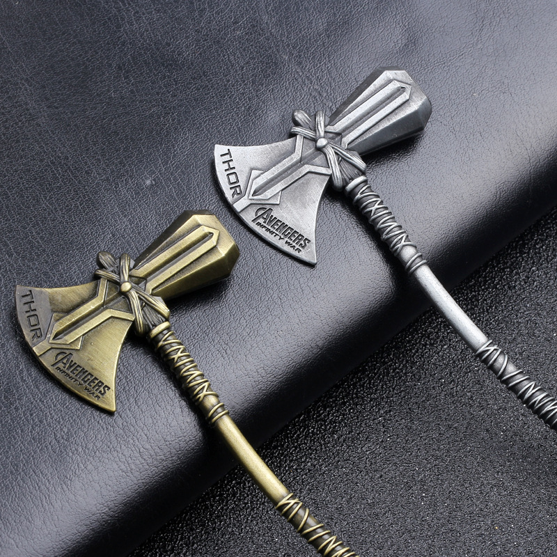 外贸热卖复仇者联盟3无限战争雷神之斧头钥匙扣挂件现货批发