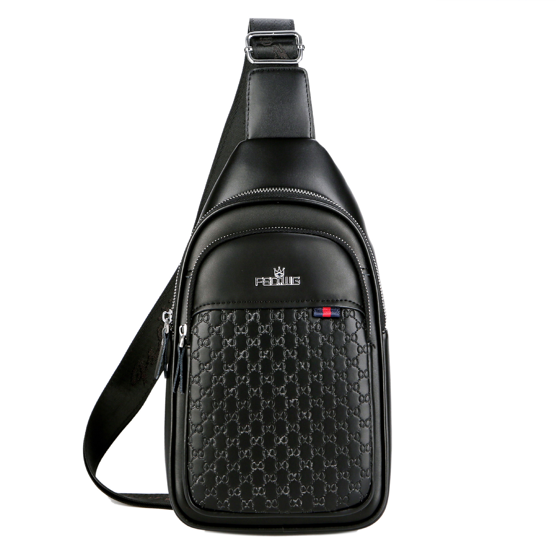 跨境新款男士胸包牛皮斜挎包商务百搭单肩男包腰包bag men6373