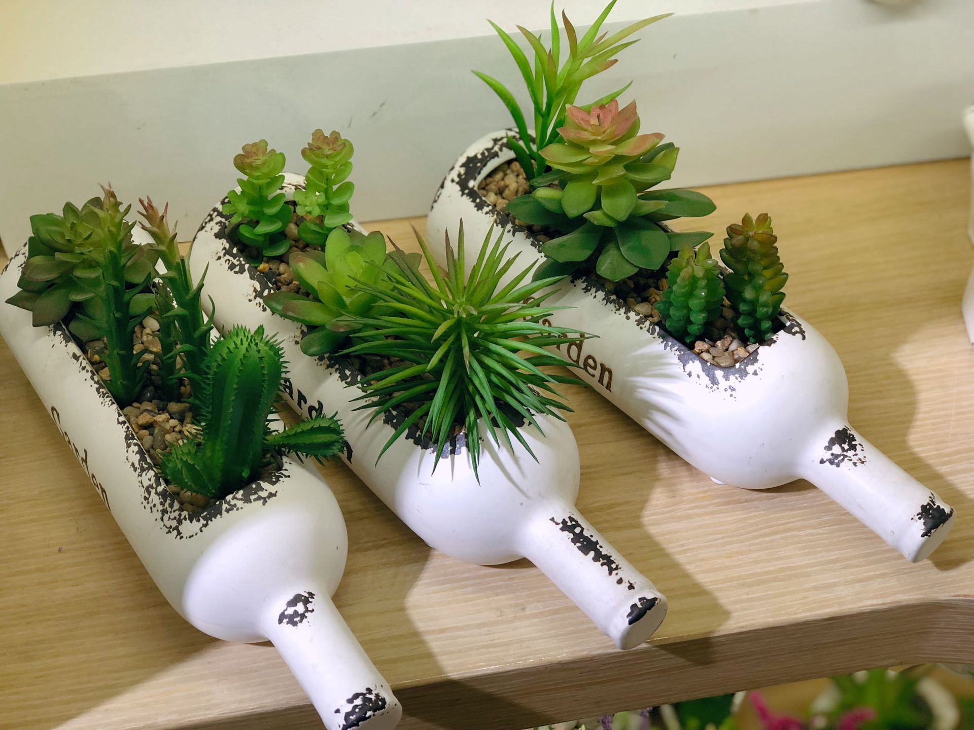 多肉仿真植物陶瓷酒瓶家居礼品办公餐厅书房摆饰工艺品