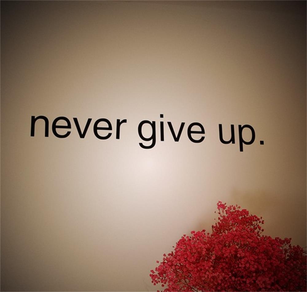 gb609 永不放弃never give up 北欧风ins英文墙贴 书房宿舍贴纸