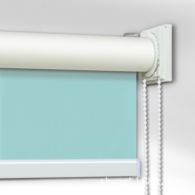 工厂直供写字楼焊边布包下梁透明封口阳光面料b1阻燃手动卷帘0651