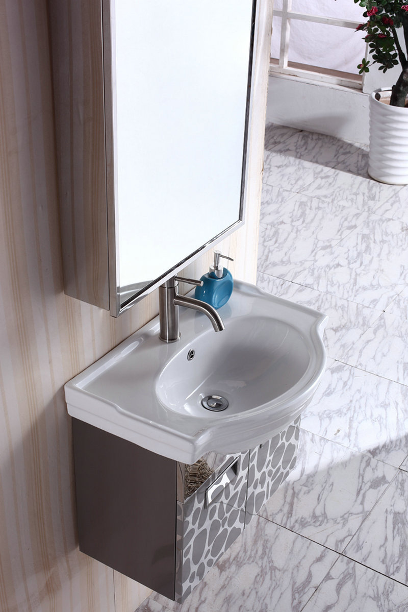 佛山厂家不锈钢浴室柜 小型洗手台洗脸盆面盆卫生间镜柜储物收纳