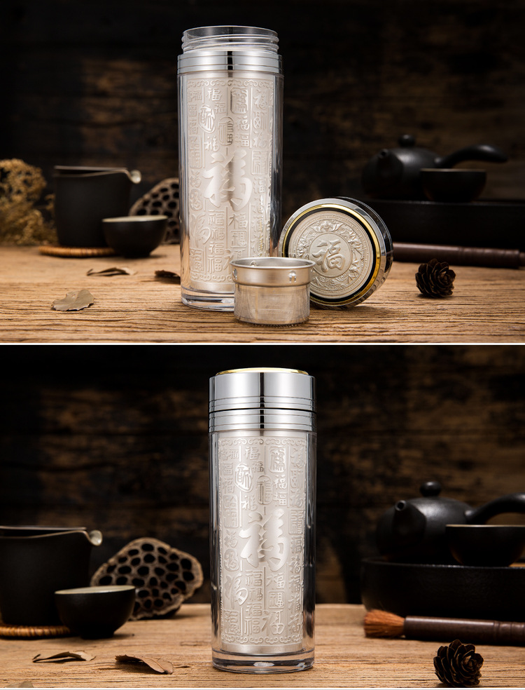 帝鼎缘 银杯子足银999银福雪花银速开保健杯茶杯定制杯批发定制杯