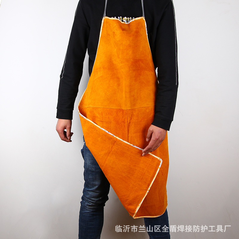 Cowhide Welding Apron Welder Apron Welding Protective Clothing Heat Insulation Protective Apron Welding Fireproof Flower Apron