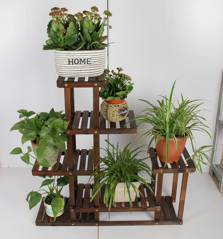 绿萝多肉花盆架木质植物花台架客厅阳台室内多层落地实木花架景观