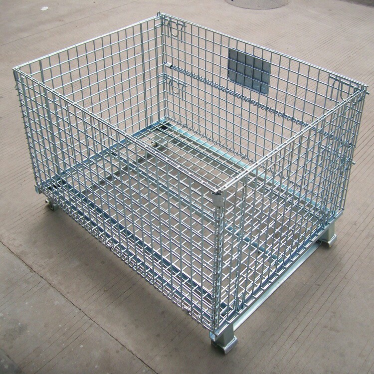 江苏仓储笼车间铁筐 镀锌金属周转筐 铁丝网筐 可折叠仓储笼厂家