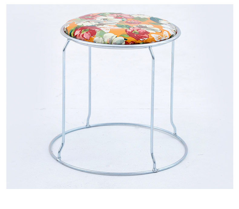 四柱小立边钢筋圆凳创意圆凳家用实心电镀批发定制