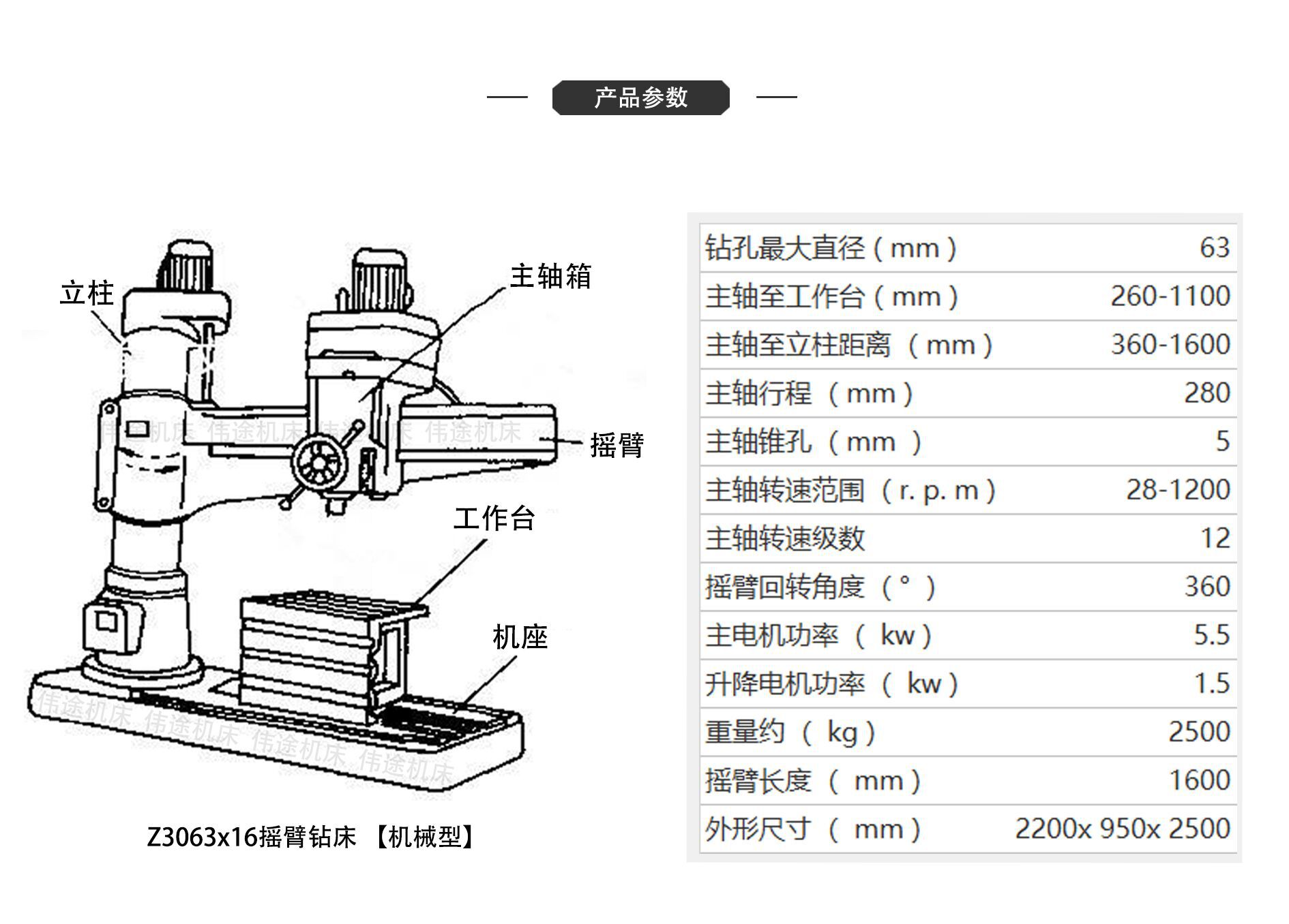 摇臂钻床畅销产品z3063摇臂钻床3063摇臂钻