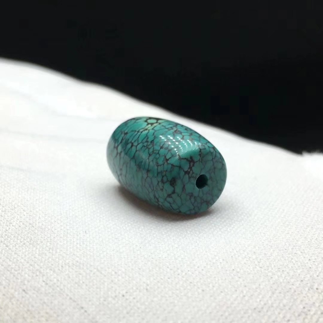 秦古料原矿高瓷果冻料网花绿松石桶珠diy配饰 如心珠宝工厂批发价