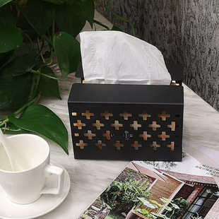 日系简约精致ins网红餐厅店铺工作室桌面铁艺纸巾盒收纳架