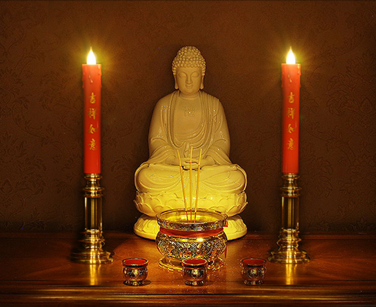 慧亮供佛3d摇摆led电子蜡烛杆蜡佛堂寺庙家用财神灯供佛灯长明灯