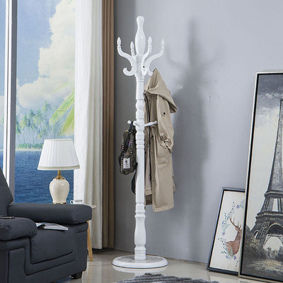 创意时尚客厅立柱式衣帽架实木衣帽架落地挂衣架欧式卧室衣服架子
