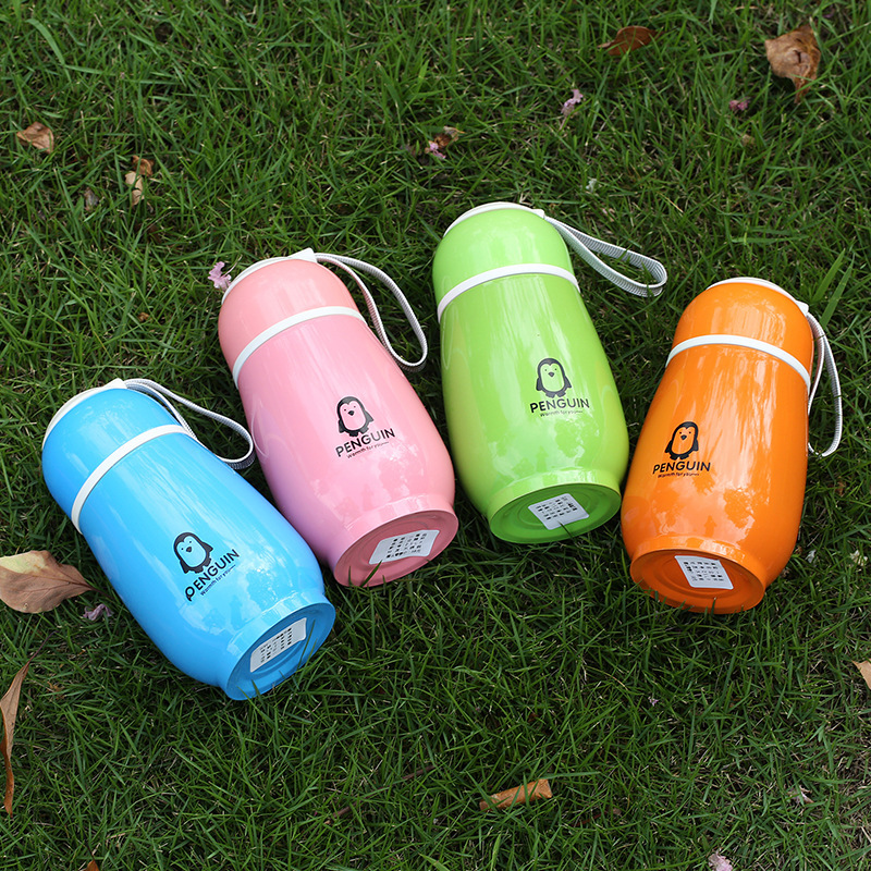儿童款不锈钢企鹅保温杯便携卡通儿童水杯广告礼品杯子定logo水杯