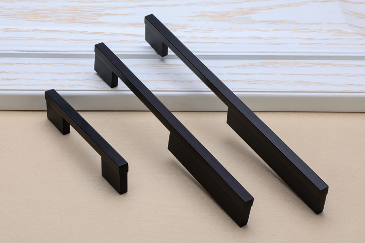 1米哑黑色加长拉手 现代简约大衣柜把手 美式铝合金橱柜鞋柜抽屉