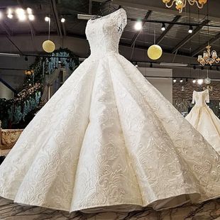 ls24750 苏州外贸婚纱礼服 大码新娘婚纱可量身定制加工一米拖尾