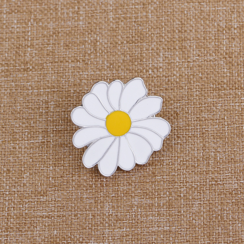 欧美饰品 唯美菊花领针 滴油徽章小花领针胸针衣饰配件厂家批发