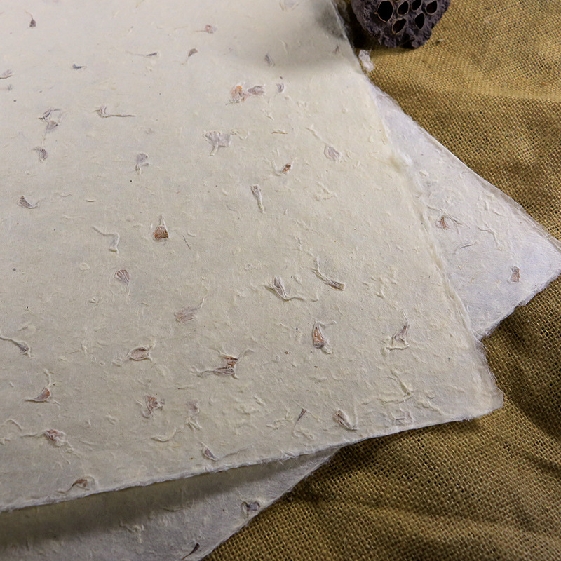 花瓣宣纸纯手工天然夹花纸花草艺术礼品包装纸书皮纸狼毒草古藏纸 - 