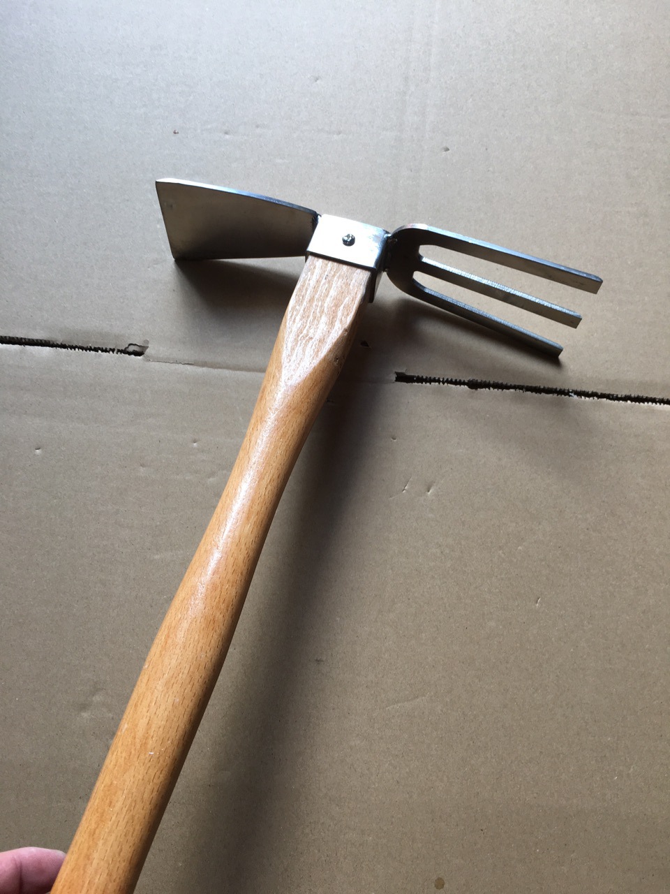 木柄304不锈钢 无磁 三齿两用锄头 花园工具 园艺工具