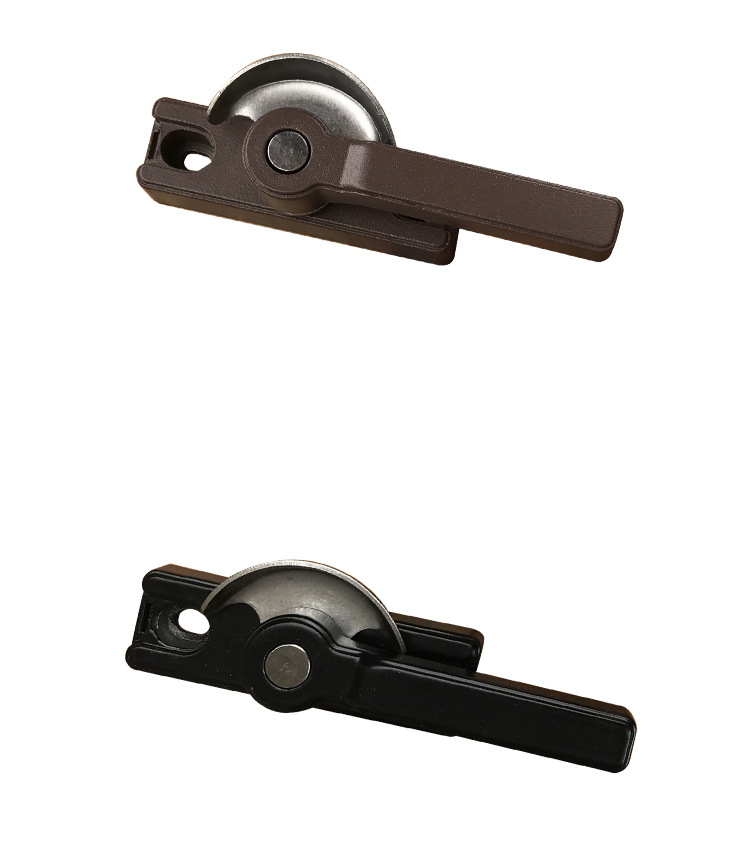 方柄铝合金锌合金双向月牙锁 塑钢门窗户搭扣锁 单层玻璃窗锁钩