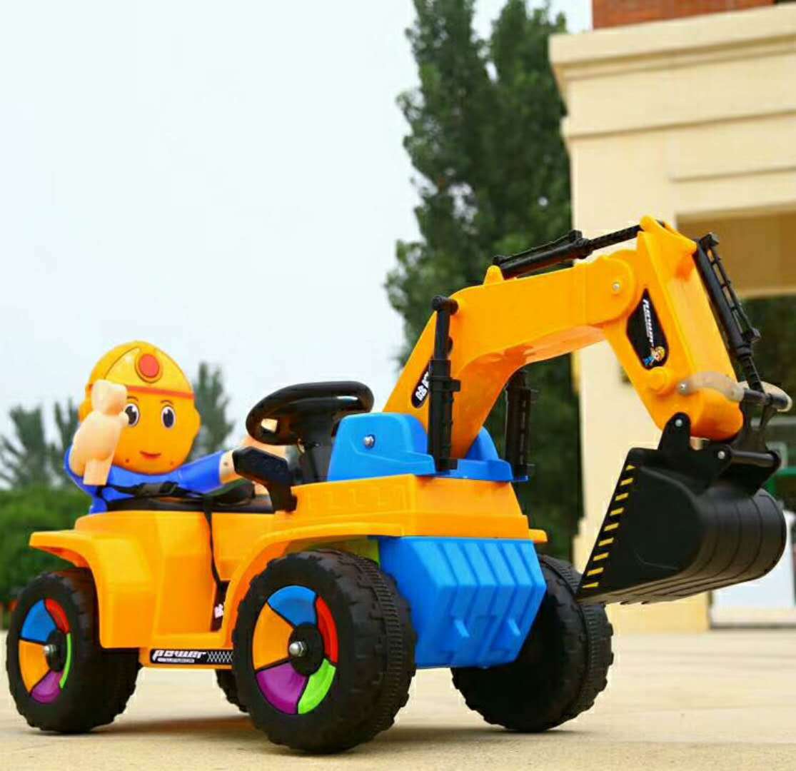 儿童挖掘机宝宝工程推土男女宝宝电动脚踏童车3c认证质量好