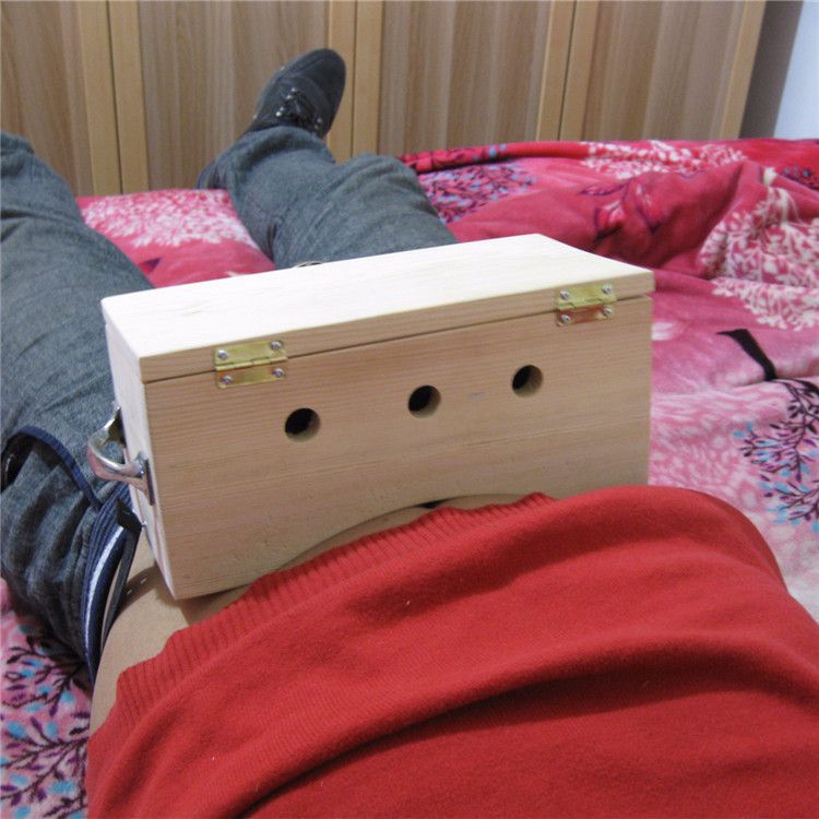 木制腰部艾灸盒腹背温炙盒悬灸艾柱艾绒条用灸罐家用随身艾灸器具