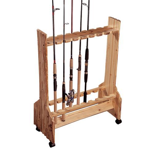 厂家批发抄网鱼竿展示架 松木鱼竿摆架鱼竿支架渔具展架