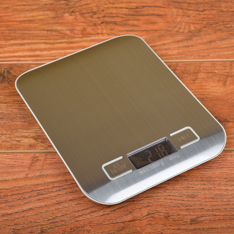 新款不锈钢平板厨房秤5kg烘焙称 电子秤台秤厨房电子称定制食品称