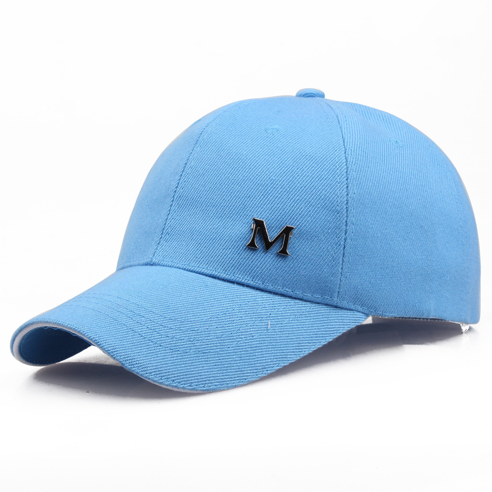 Hat Women's Spring and Summer Korean Style M Letter Cap Peaked Cap Baseball Hat Sun Protection for Men and Women Sun Hat Wholesale