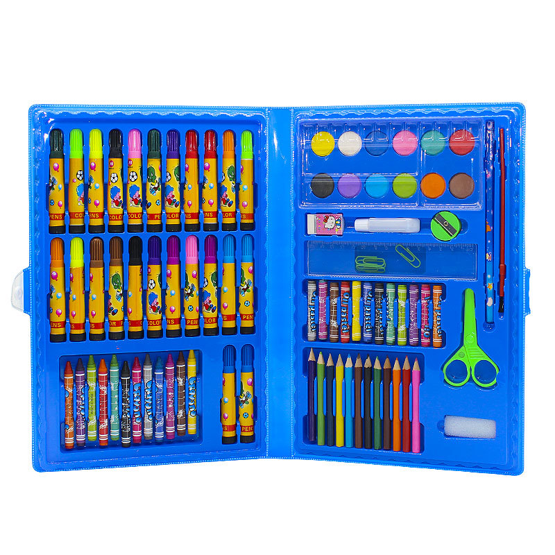 86pcs Watercolor Pens Set Painting Kit Kindergarten Student Art Wax Crayon Oil Pastels Color Pen 86-Piece Set