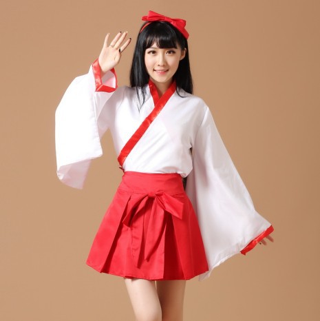 初音打歌服改良振袖巫女服 和服cosplay女装 演出服 制服呢面料