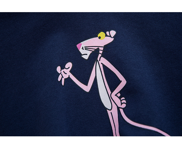 韩国童装2018秋季新款插肩袖粉红豹卡通字母印花韩版家庭装亲子服