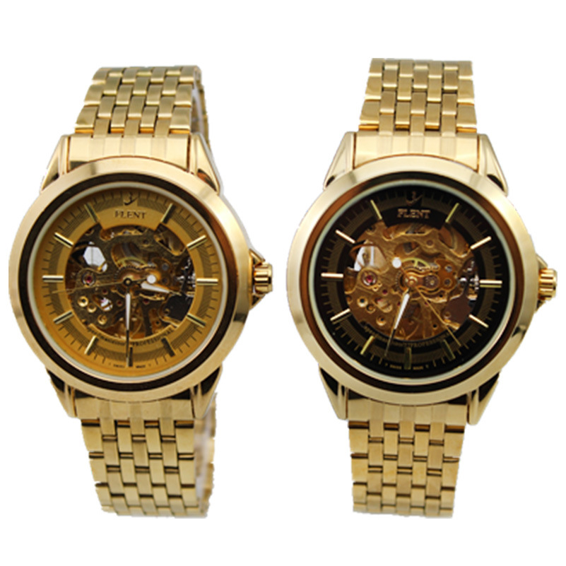 新款男士时尚不锈钢表带flent飞浪达8049全自动机械手表现货批发
