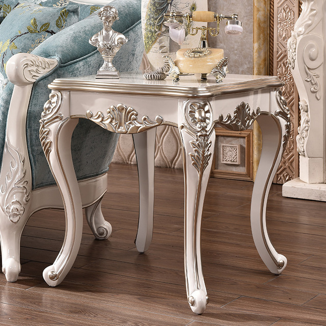 约兰达 欧式小方几实木角几法式田园小户型沙发边几电话桌