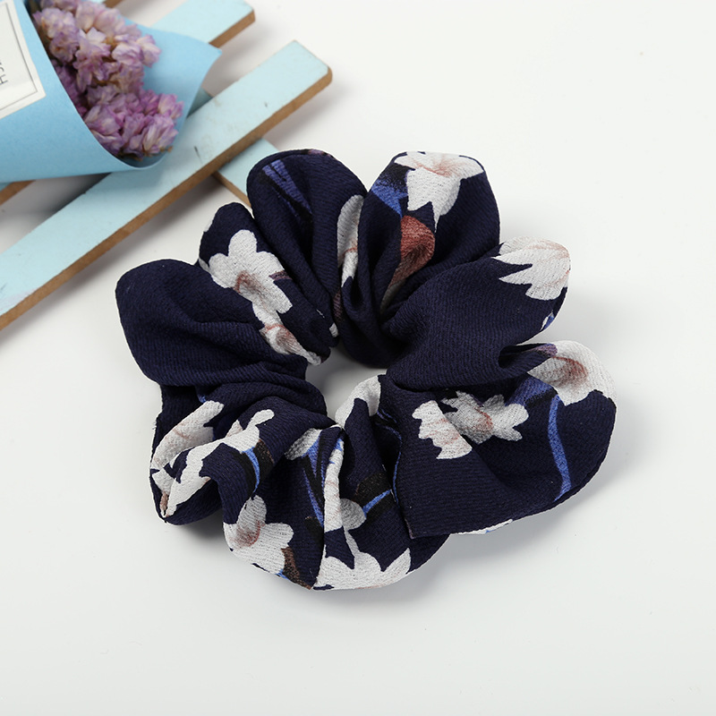 2018新款印花布艺发饰春夏季韩版花朵发圈女士头花发绳女头饰批发