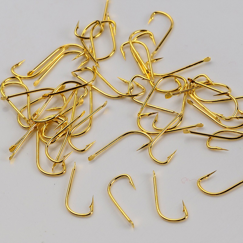 散装金袖有倒刺鱼钩无刺金袖鱼钩袖钩竞技台钓散装钓鱼钩渔具