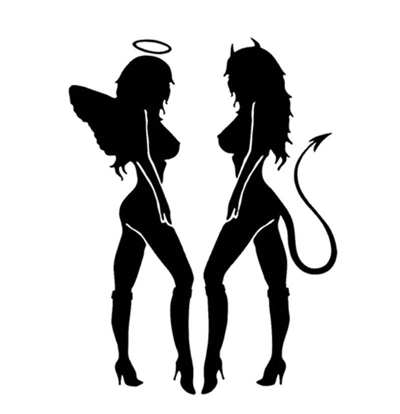 外贸热销天使恶魔汽车贴纸 个性创意反光改装贴 亚马逊速卖通爆款