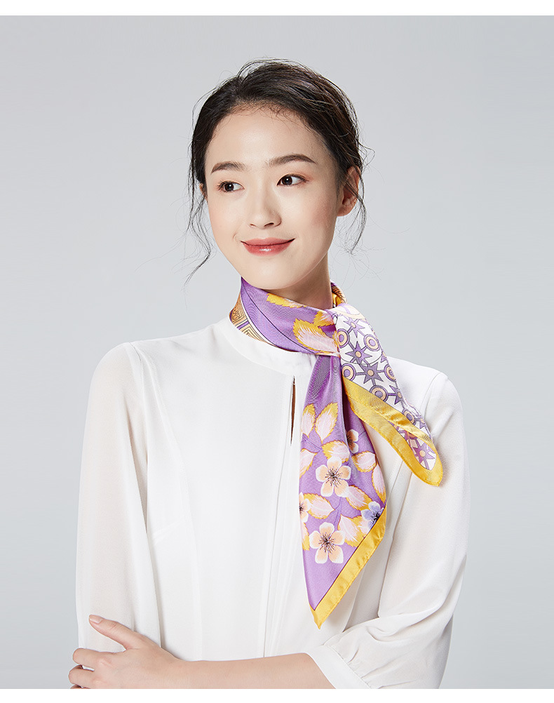 布塔真丝小方巾春秋桑蚕丝素绸缎丝巾女韩国丝巾空姐领巾pt19k102