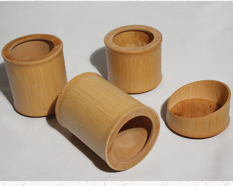 天然竹质茶叶罐竹节罐复古式竹筒茶叶储存竹制圆筒直筒厂家批发