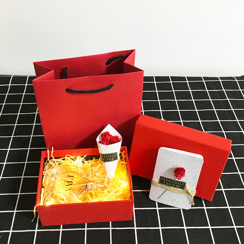 高档干花礼品盒天地盖长方形母亲节礼物包装纸盒围巾服饰盒可定制