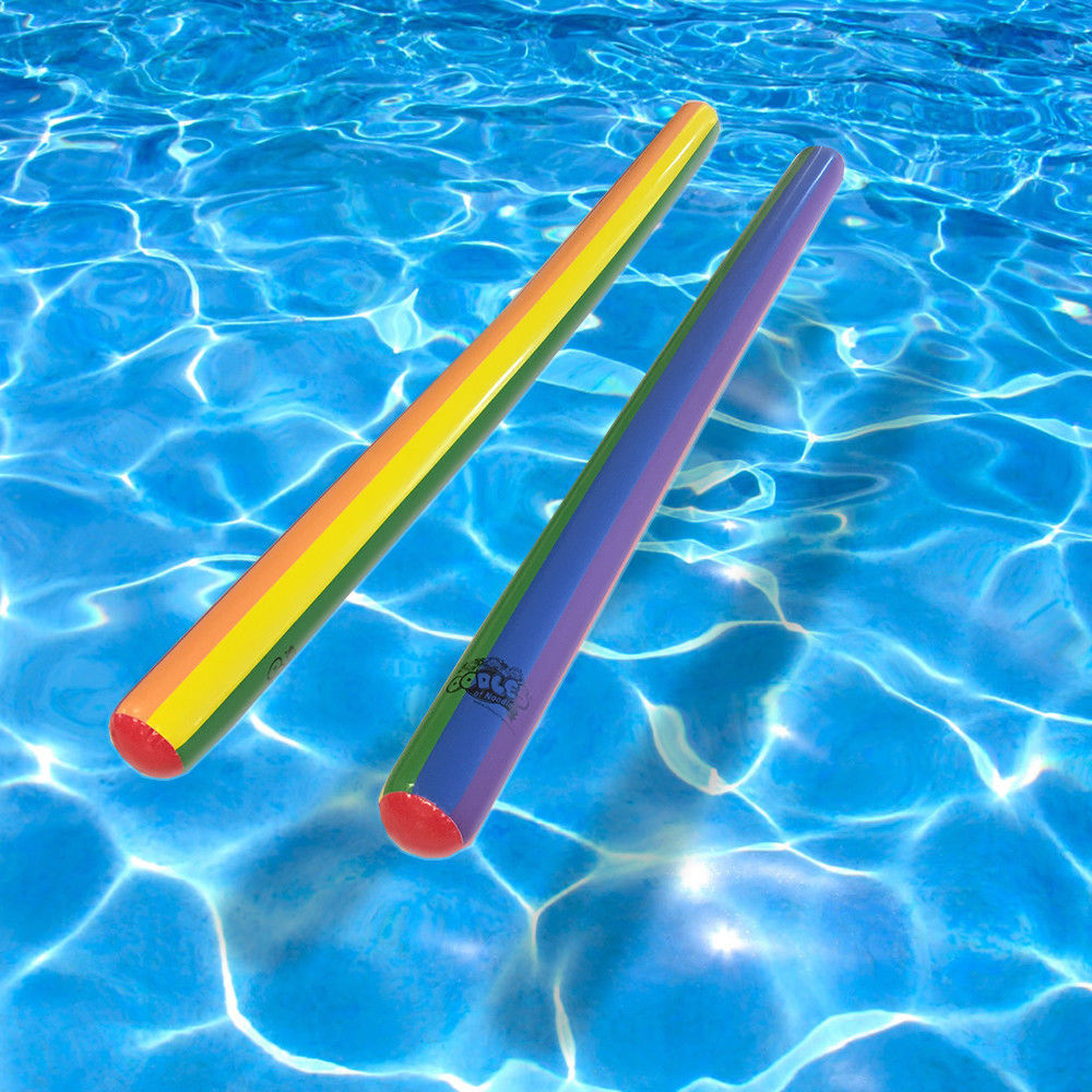 工厂定制爆款pvc充气空气棒游泳铺装棒金葱粉亮片透明面条棒子