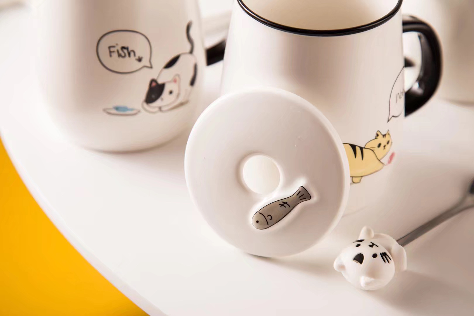 星悦陶瓷 趴趴狗马克杯色釉创意水杯卡通陶瓷杯子新品广告礼品