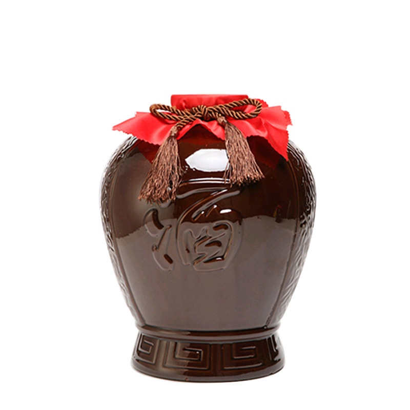 宜兴陶瓷空酒瓶子10斤装陶瓷酒坛5000ml土陶酒罐仿古粗陶酒坛