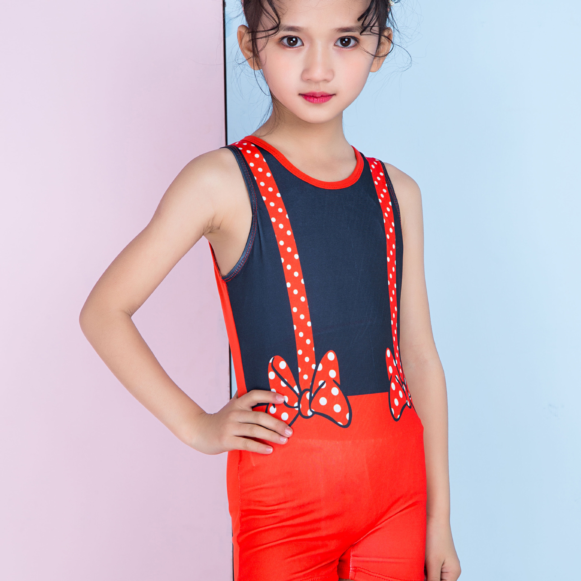 2018泳衣女孩宝宝连体游泳衣中童公主可爱女童韩国防晒泳装 银618