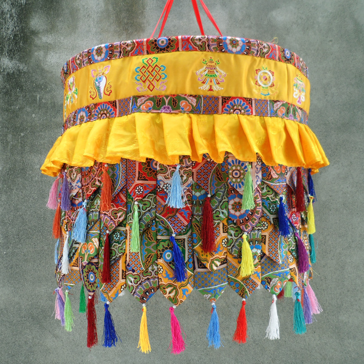 藏传佛教密宗佛堂佛事用品八宝伞盖尼泊尔布艺装饰品