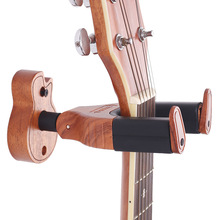 PUNK亚马逊货源吉它自锁挂钩实木吉它造型木纹分体式吉他挂钩厂家
