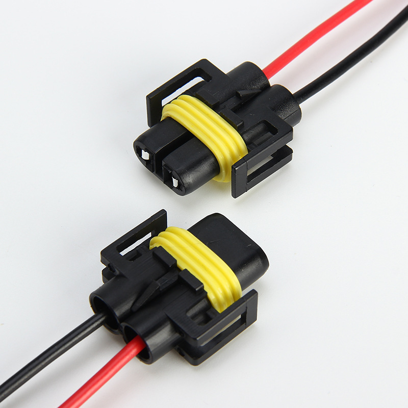 h11 h8大灯插头(带线)/雾灯插座/防水灯头/防水插座2孔 可定制