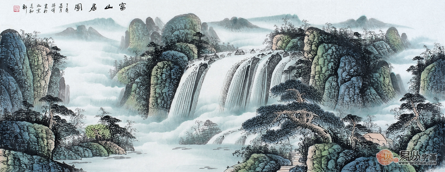 家居客厅软装,客厅背景墙山水画就得这么搭配哦